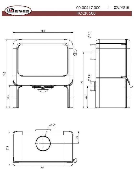 Чугунная печь Dovre ROCK 500TB