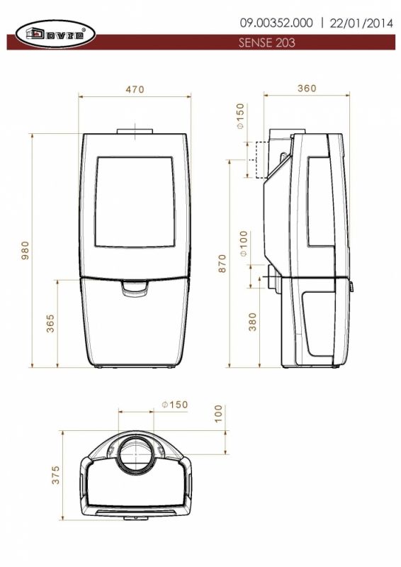 Чугунная печь Dovre Sense 203