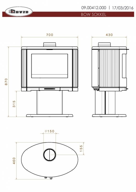 Чугунная печь Dovre Bow/P