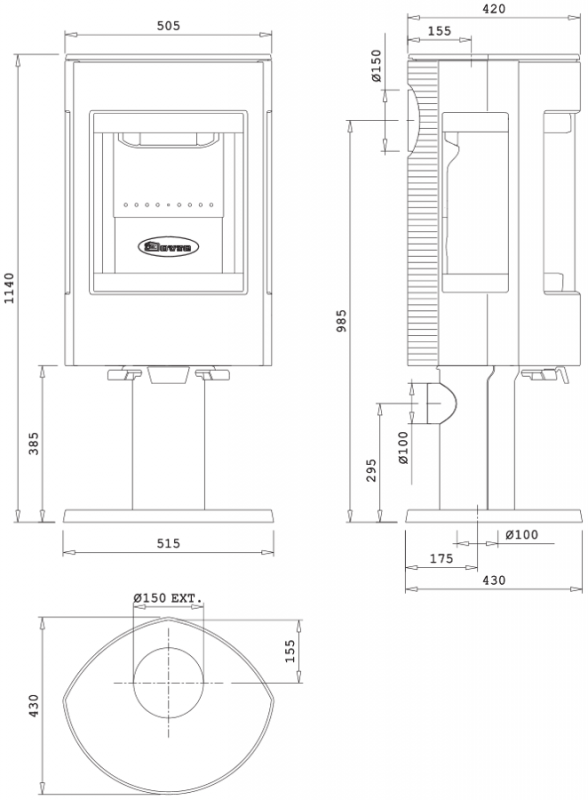 Чугунная печь Dovre Astro 3 CB/P
