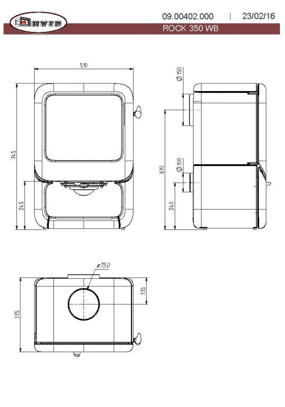 Чугунная печь Dovre ROCK 500WB