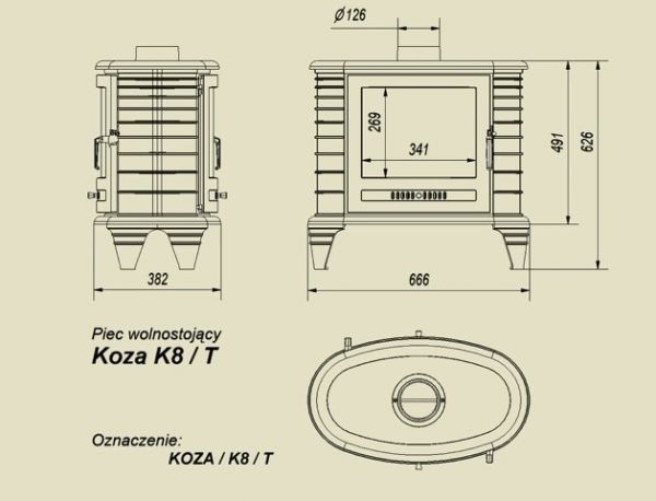 Чугунная печь KRATKI KOZA K8 Туннель