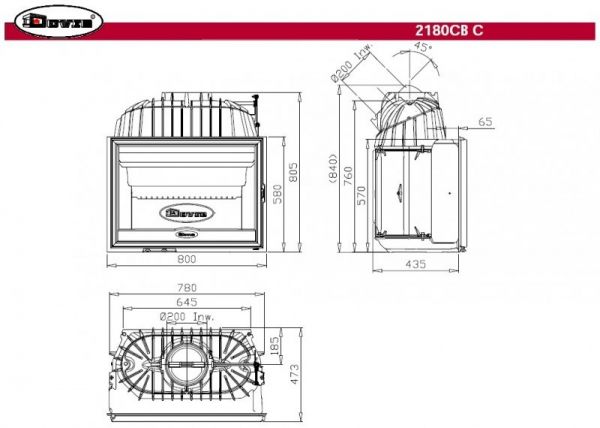 Каминная топка Dovre 2180 CBC