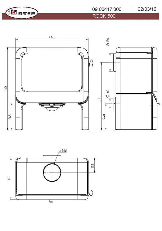 Чугунная печь Dovre ROCK 500WB
