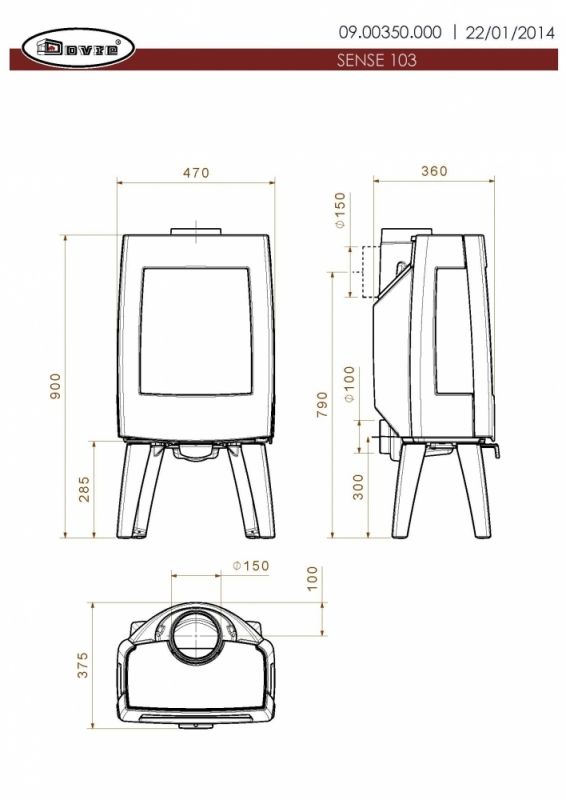Чугунная печь Dovre Sense 103