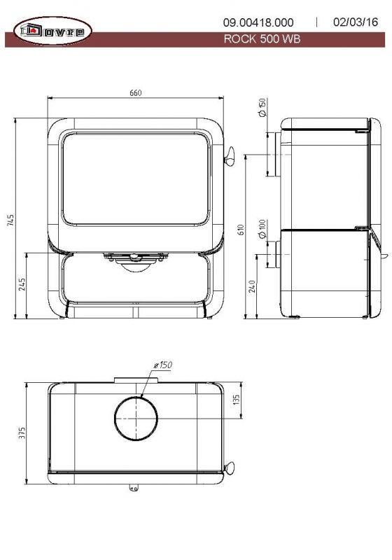 Чугунная печь Dovre ROCK 500WB