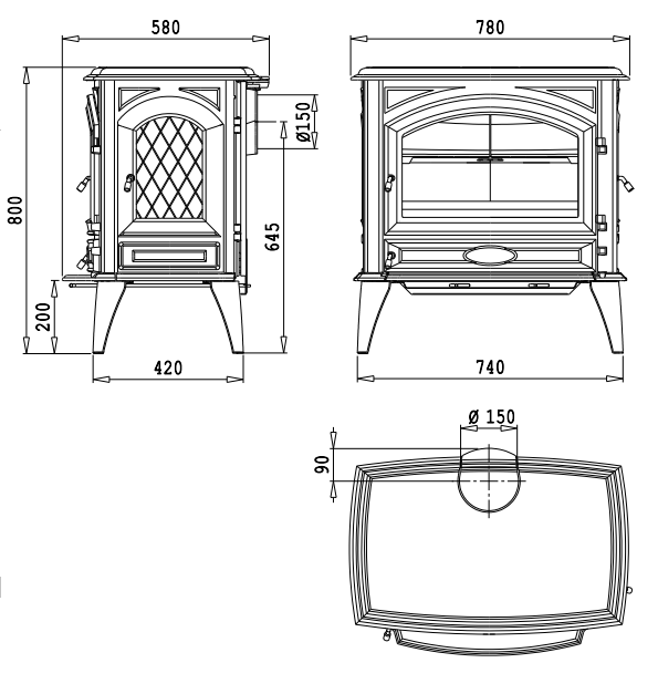 Чугунная печь Dovre 760 WD