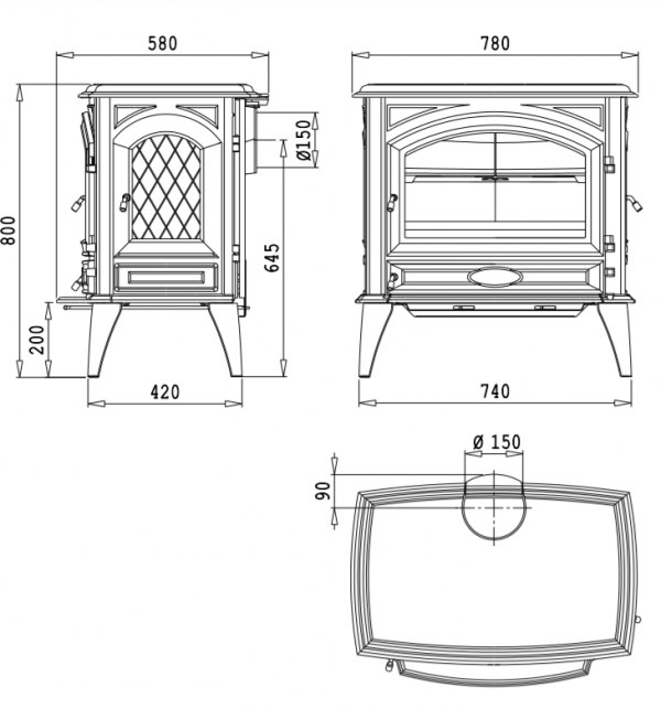 Чугунная печь Dovre 760 GM