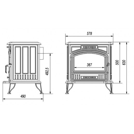 Чугунная печь Kratki Koza K6 O 150