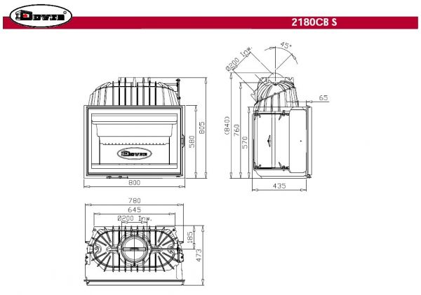 Каминная топка Dovre 2180 CBS