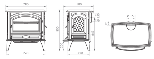 Чугунная печь Dovre 760 GM
