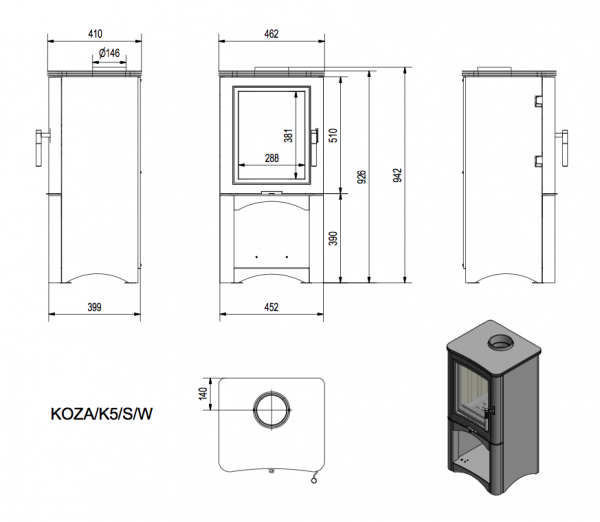 Стальная печь Koza K5 сталь