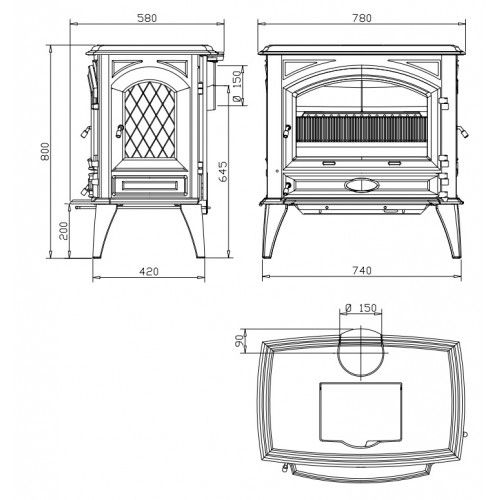 Чугунная мульти печь Dovre 760 GM