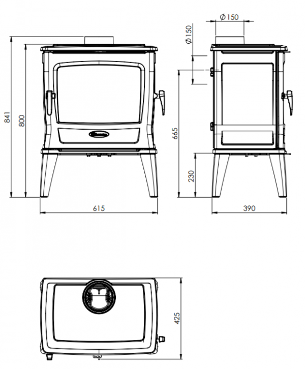Чугунная печь Dovre TAI 45WD