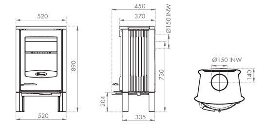 Чугунная печь Dovre Astro 2/L
