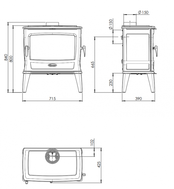 Чугунная печь Dovre TAI 55WD