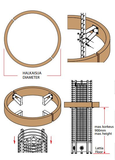 Ограждение для TOWER HEATER круглое, канадский кедр
