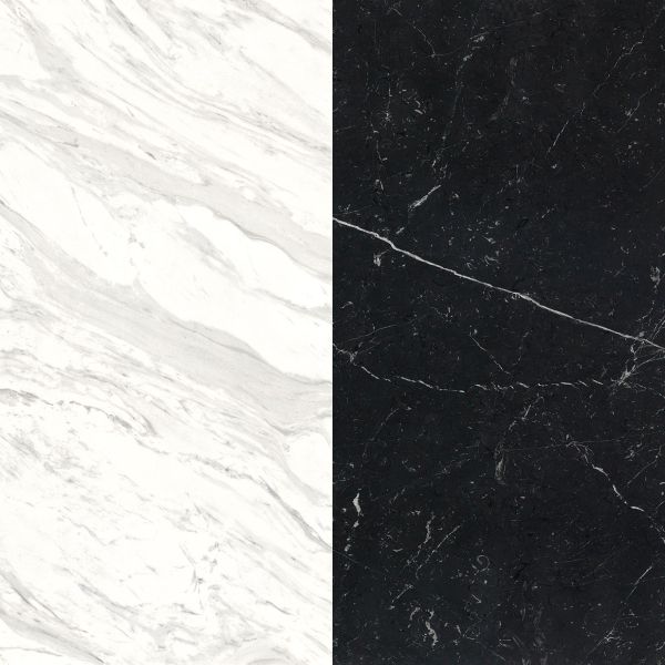 Каминная облицовка Браво Техно материал Polaris + Black Galaxy, Volakas + Nero Marquina, Botticino + Nero Marquina